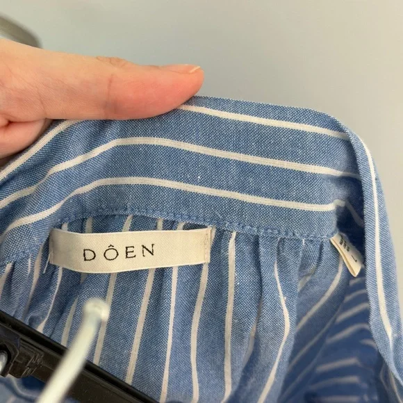 Doen Sebastiane Blue Striped Midi Skirt - Women - Picture 3 of 4